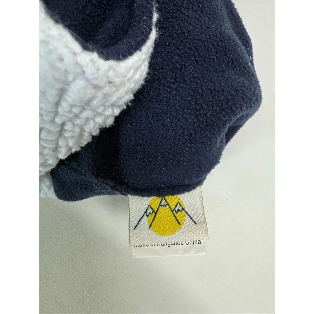 N'Ice Caps toddler fleece hat sherpa lining hook loop chin strap Sz Infant L